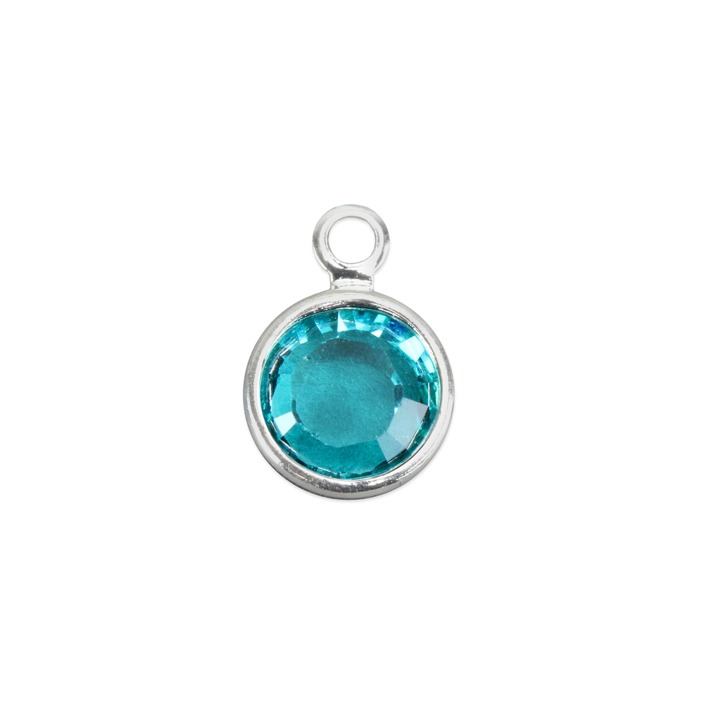 Charms & Solderable Accents Swarovski Crystal Channel Charm (Blue Zircon - DECEMBER), 4mm Stone, Pack of 5